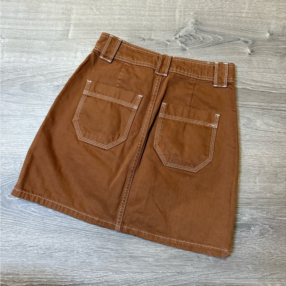 •TOPSHOP• RUST BROWN SKIRT - Picture 5 of 7